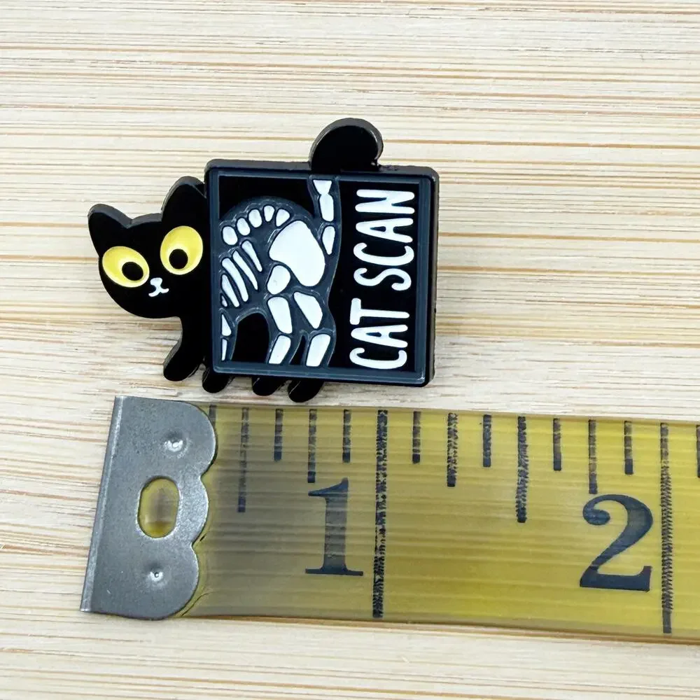 Cat Scan Black Cat Funny Pun Enamel Pin